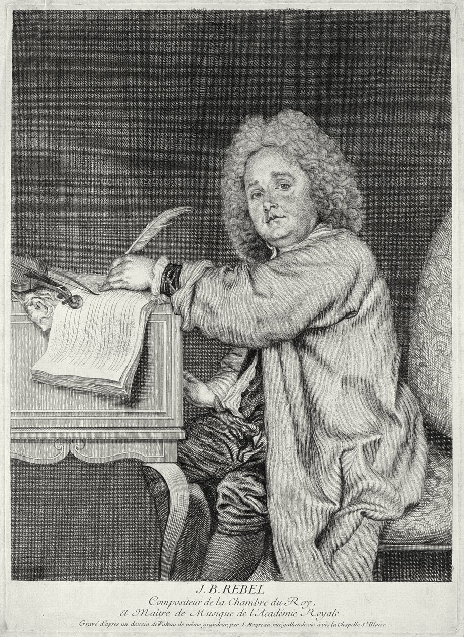 Moyreaun kaivertama Jean-Ferry Rebelin (1666-1747) muotokuva tekijältä Jean Antoine Watteau
