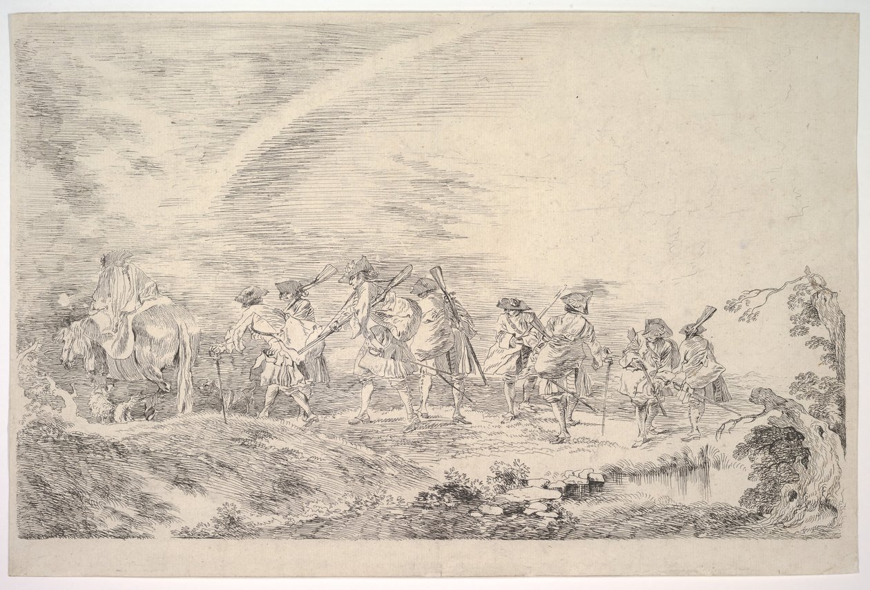 Rekrytoi rykmenttiin, n. 1715-16. tekijältä Jean Antoine Watteau