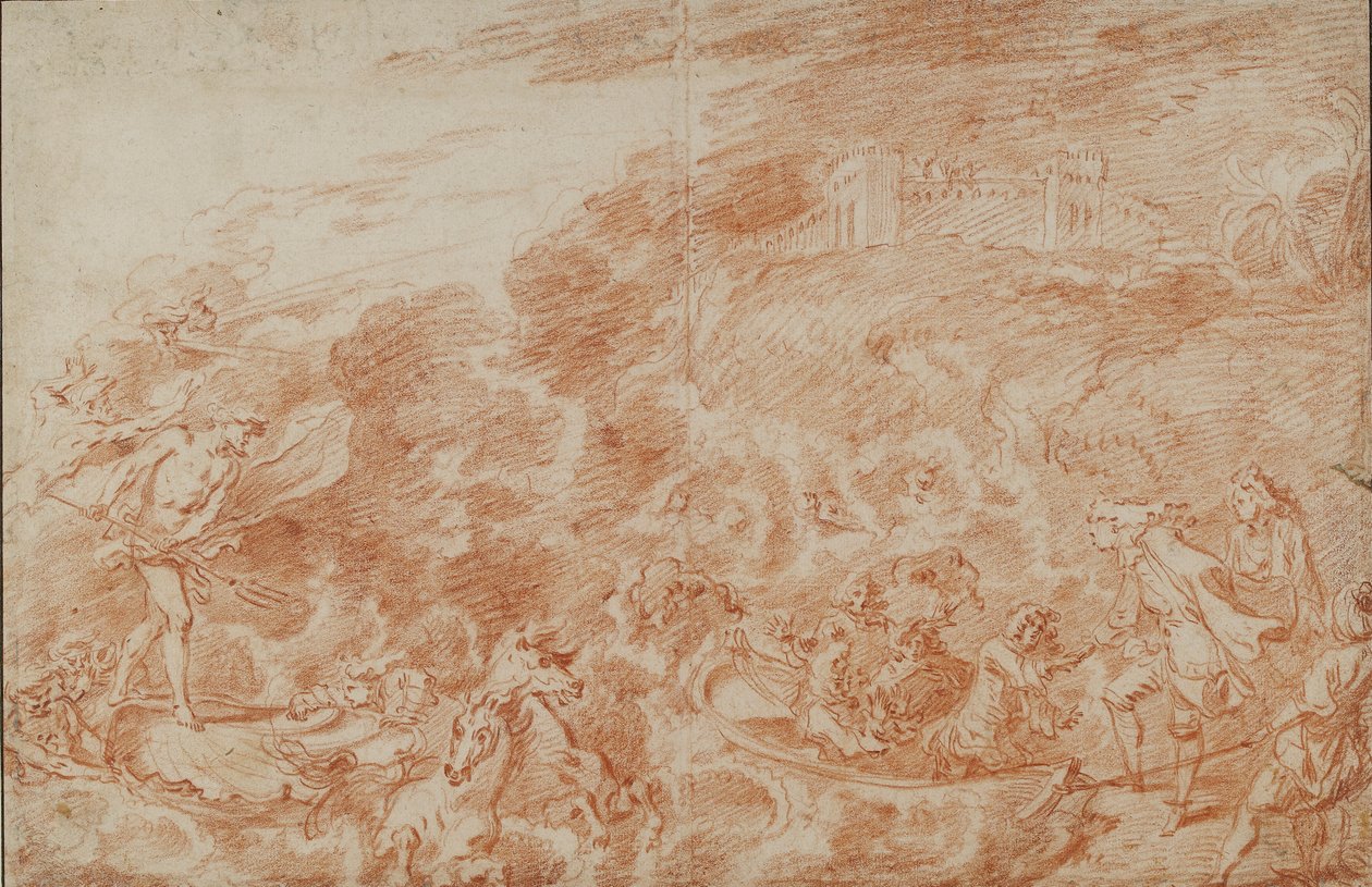 Myrsky merellä, 1700-luku tekijältä Jean Antoine Watteau