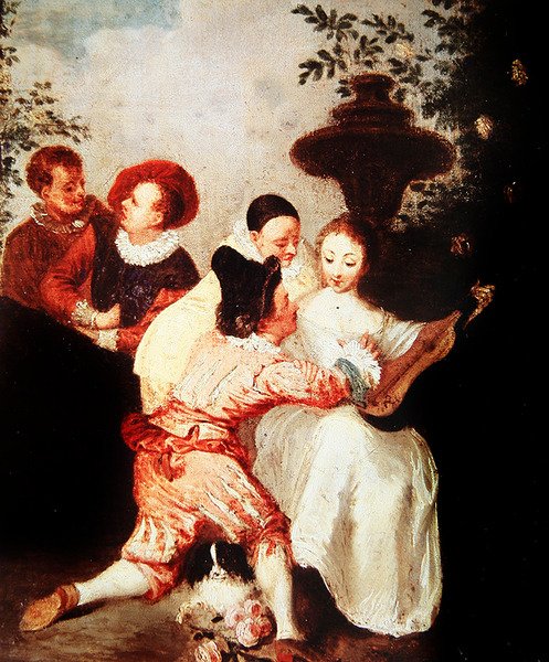 Study for The Storyteller (katso myös 182573) tekijältä Jean Antoine Watteau