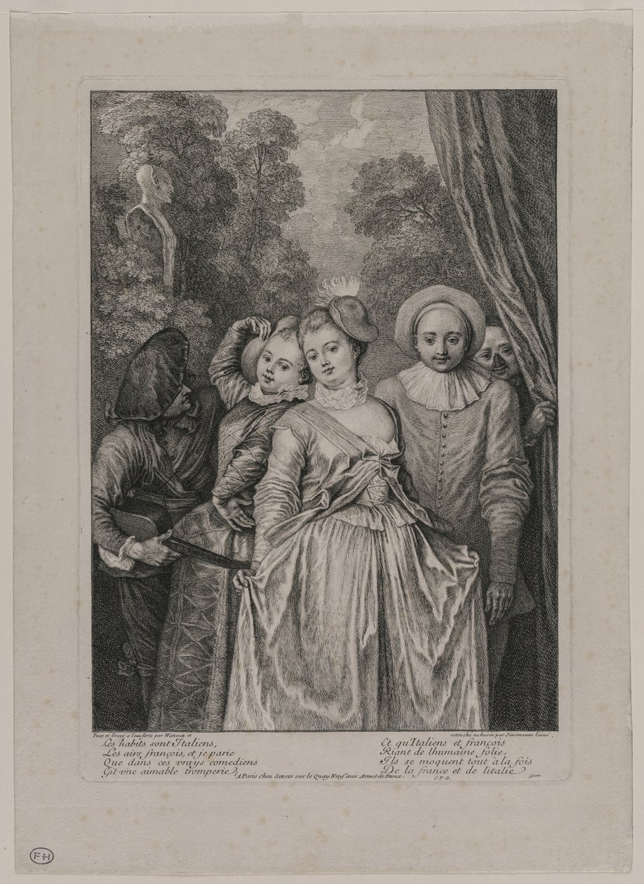 Vaatteet ovat italialaisia, 1715-1716. tekijältä Jean Antoine Watteau