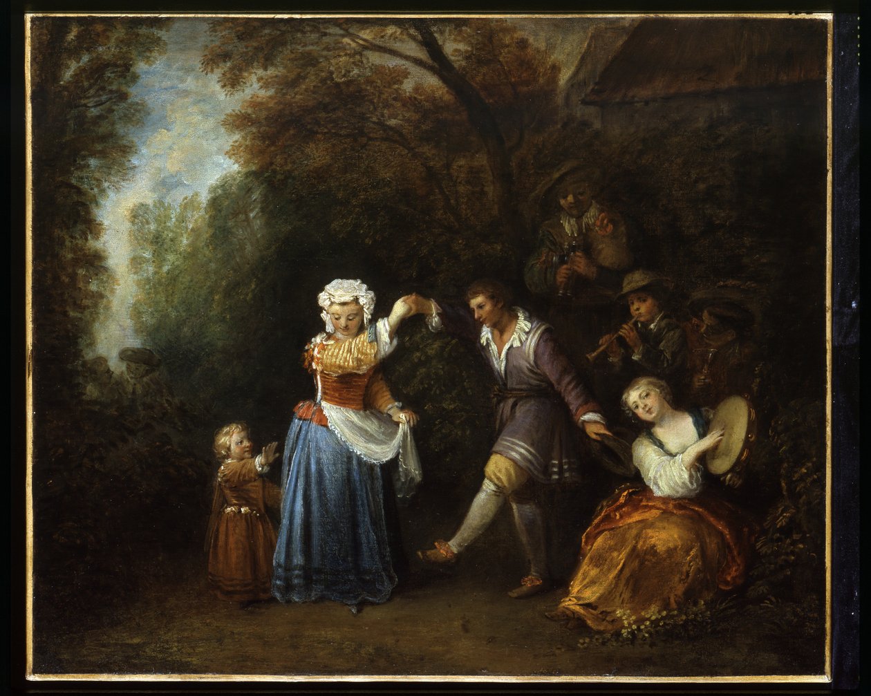 Country Dance (öljy kankaalle) tekijältä Jean Antoine Watteau
