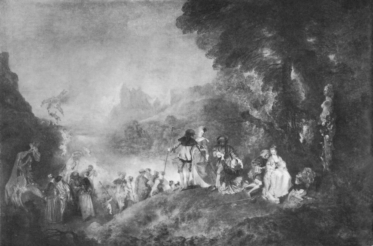 Laivaanlähtö Cytherean saarelle, 1717, 1912 tekijältä Jean Antoine Watteau