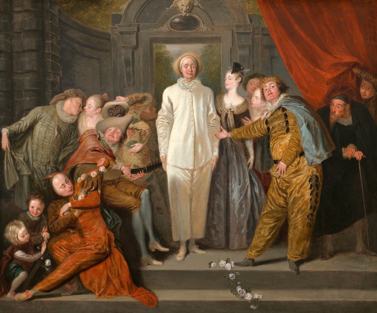 Italian koomikot, noin 1720 tekijältä Jean Antoine Watteau