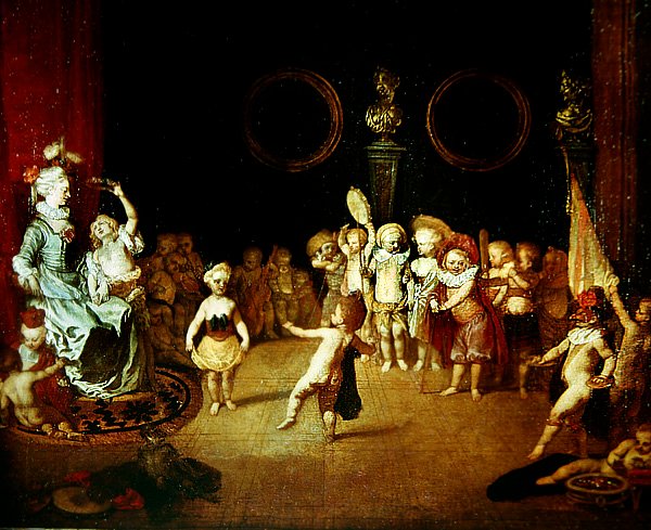 Pienet näyttelijät, n. 1706-1708 tekijältä Jean Antoine Watteau