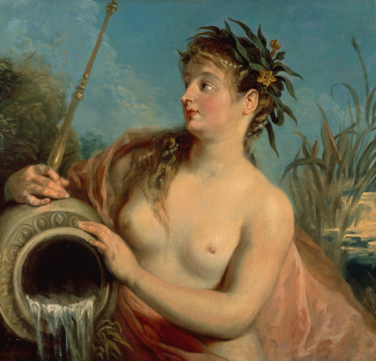 Kevään nymfi (öljy kankaalle) tekijältä Jean Antoine Watteau