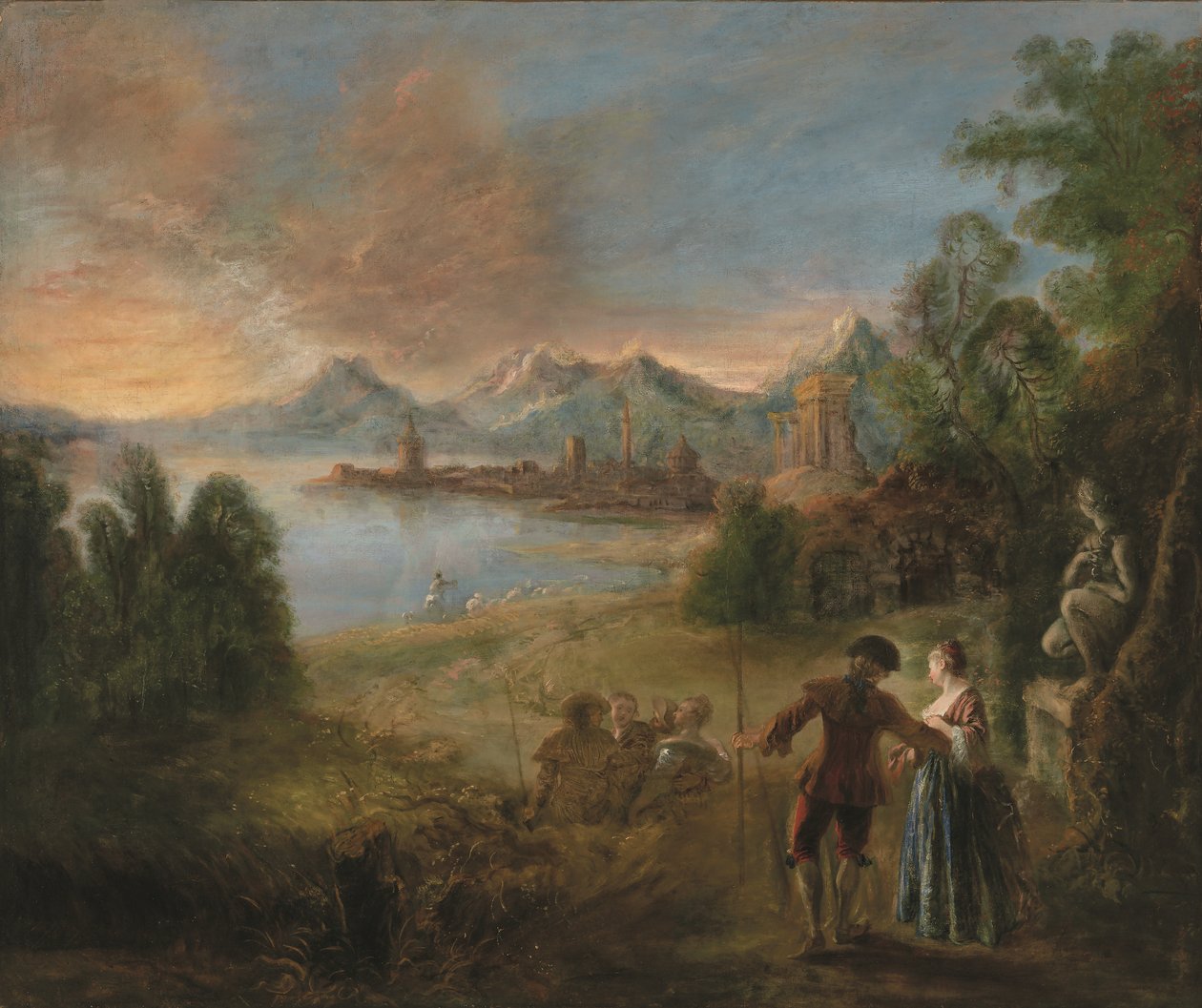 Pyhiinvaellus Kytheran saarelle (öljy kankaalle) tekijältä Jean Antoine Watteau