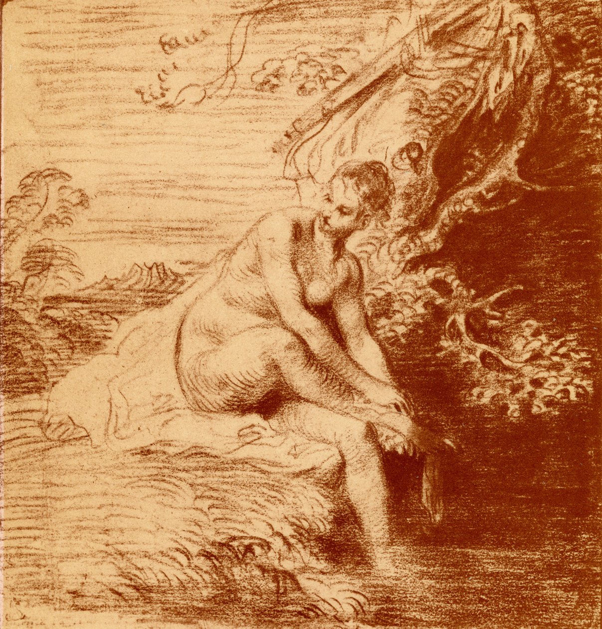 Dianan kylpyamme tekijältä Jean Antoine Watteau