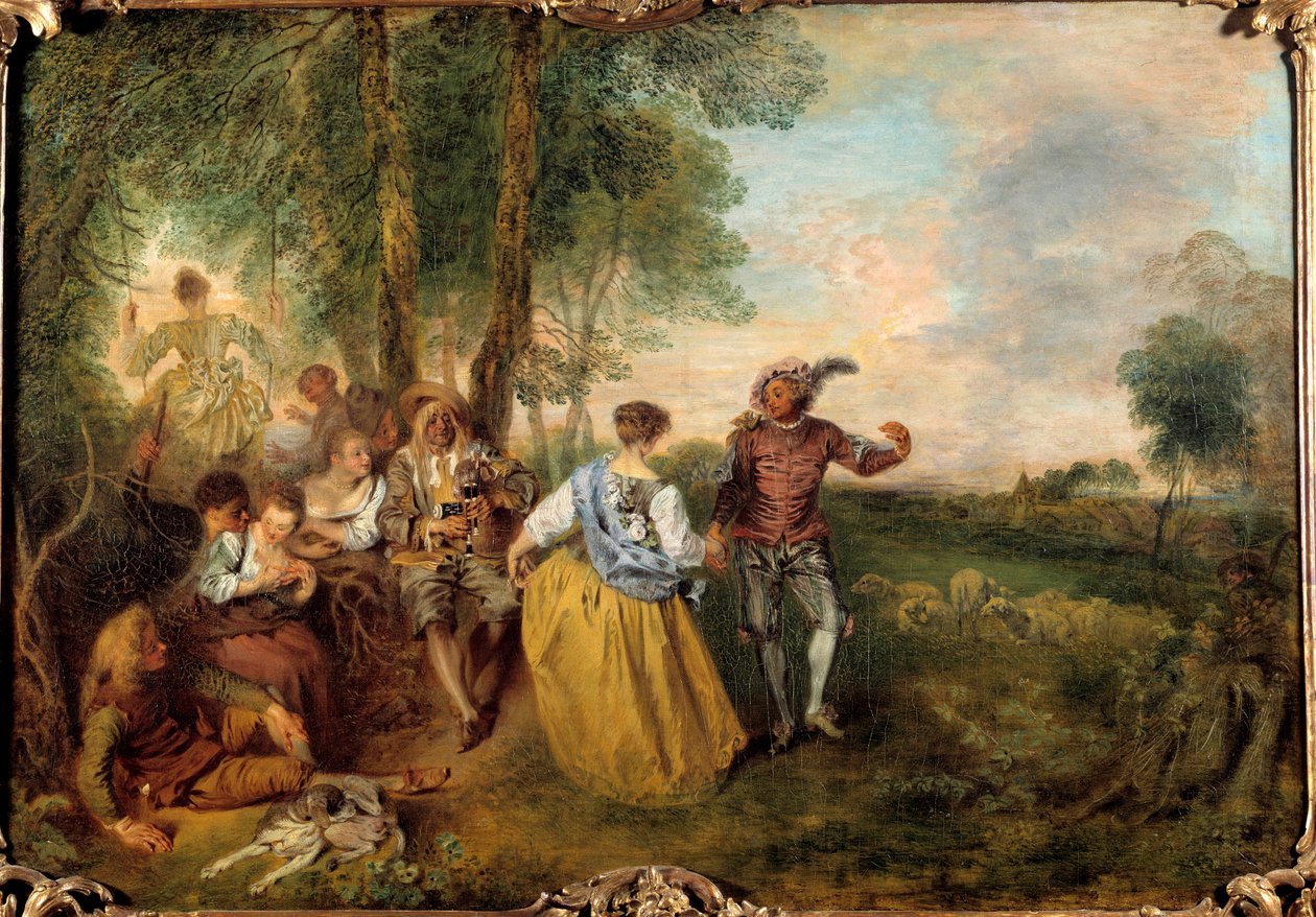 Paimenet. Jean Antoine Watteaun (1684-1721) maalaus tekijältä Jean Antoine Watteau