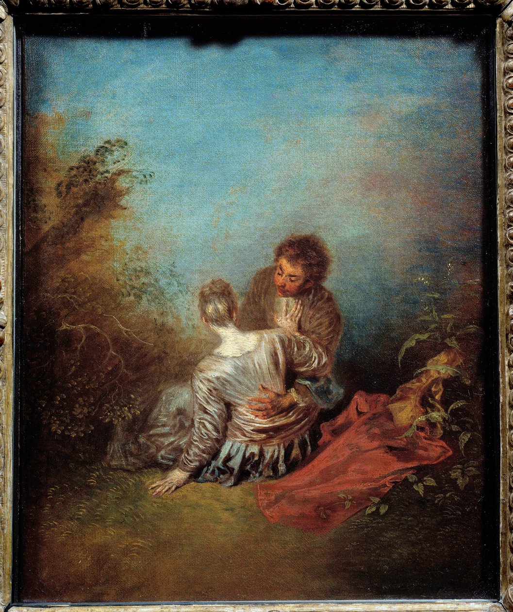 Väärä askel. Jean Antoine Watteaun (1684-1721) maalaus tekijältä Jean Antoine Watteau