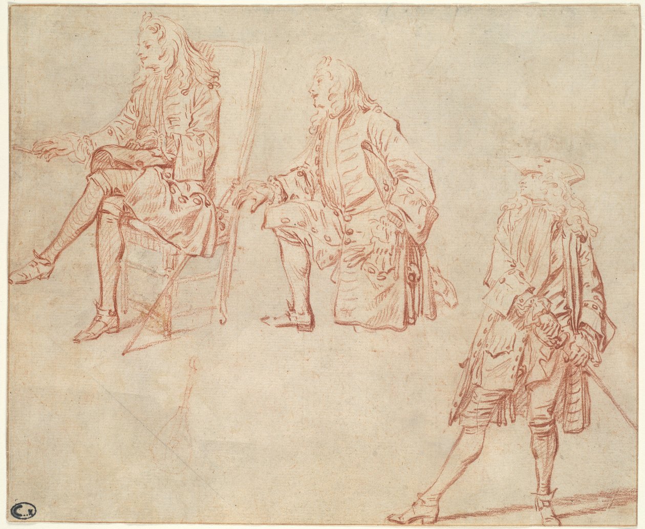 Kolme tutkimusta herrasmiehestä tekijältä Jean Antoine Watteau