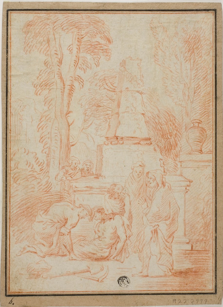 Tobit Kuolleiden hautaaminen tai Focianin hautajaiset tekijältä Jean Antoine Watteau