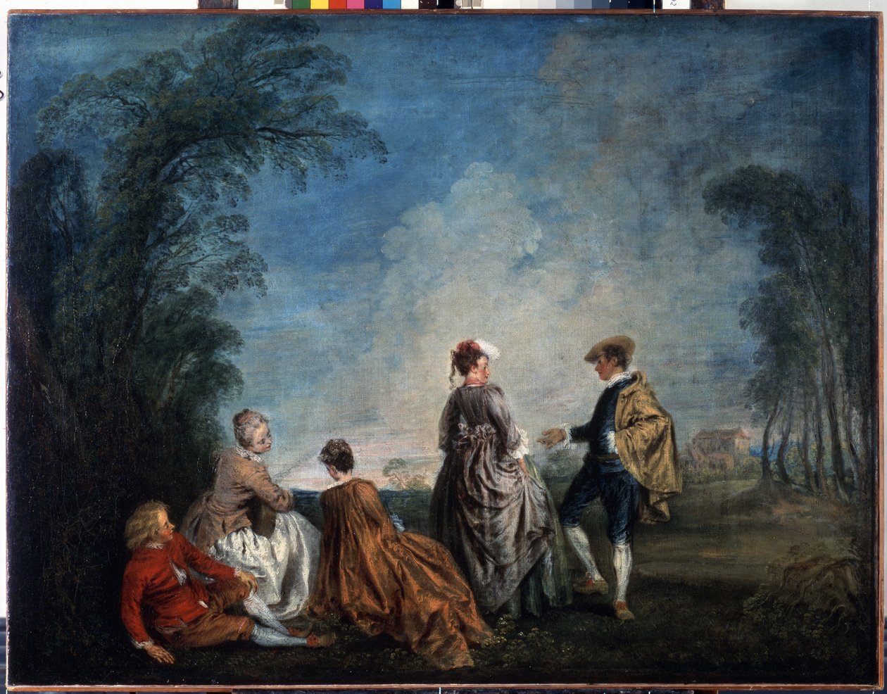 Nolo ehdotus. Jean Antoine Watteaun (1684-1721) maalaus. Öljy kankaalle, 65 x 84,5 cm tekijältä Jean Antoine Watteau