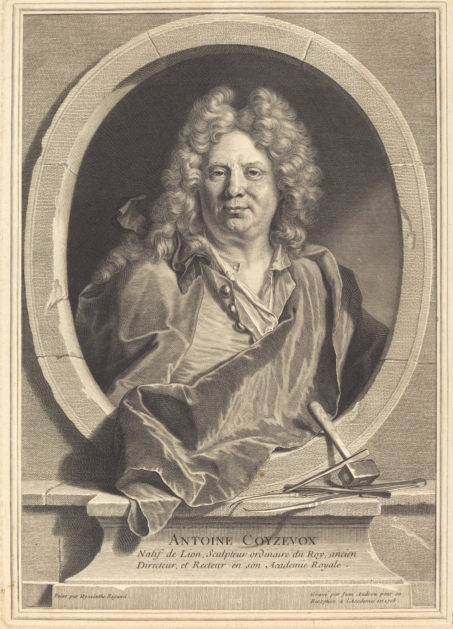 Antoine Coysevox tekijältä Jean Audran after Hyacinthe Rigaud
