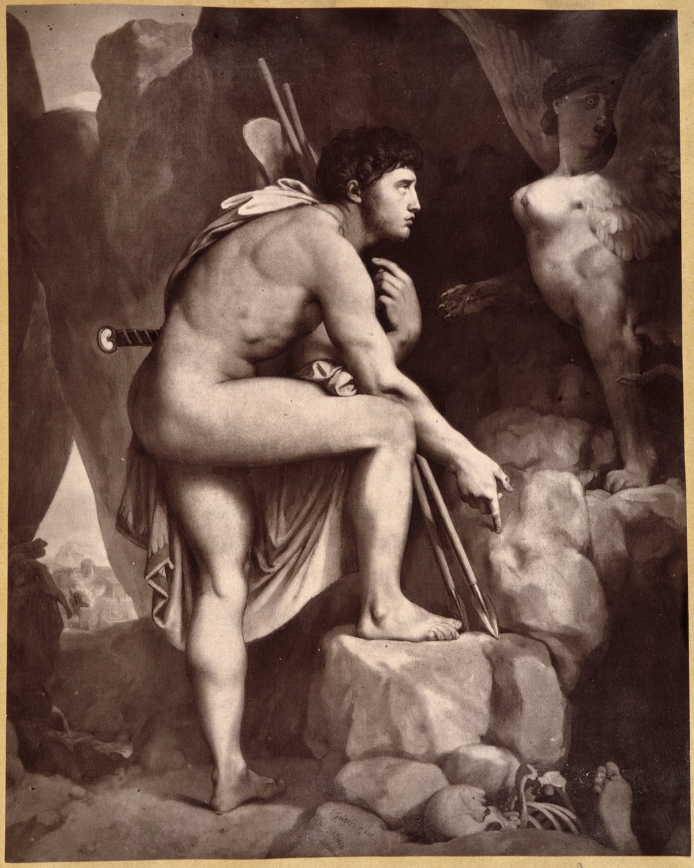 Oidipus sfinksin kanssa Ingresin mukaan. tekijältä Jean Auguste Dominique (after) Ingres