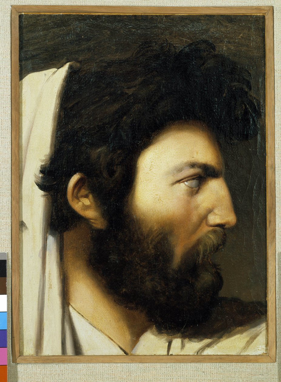 Profiilimiehen muotokuva. Anonyymi maalaus. Musee Granet, Aix en provence tekijältä Jean Auguste Dominique (after) Ingres
