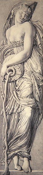 Nymfi (grafiitti paperilla) (katso pari numerosta 283229) tekijältä Jean Auguste Dominique Ingres