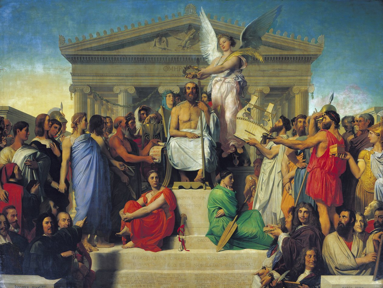 Homeroksen apoteoosi, 1827 tekijältä Jean Auguste Dominique Ingres