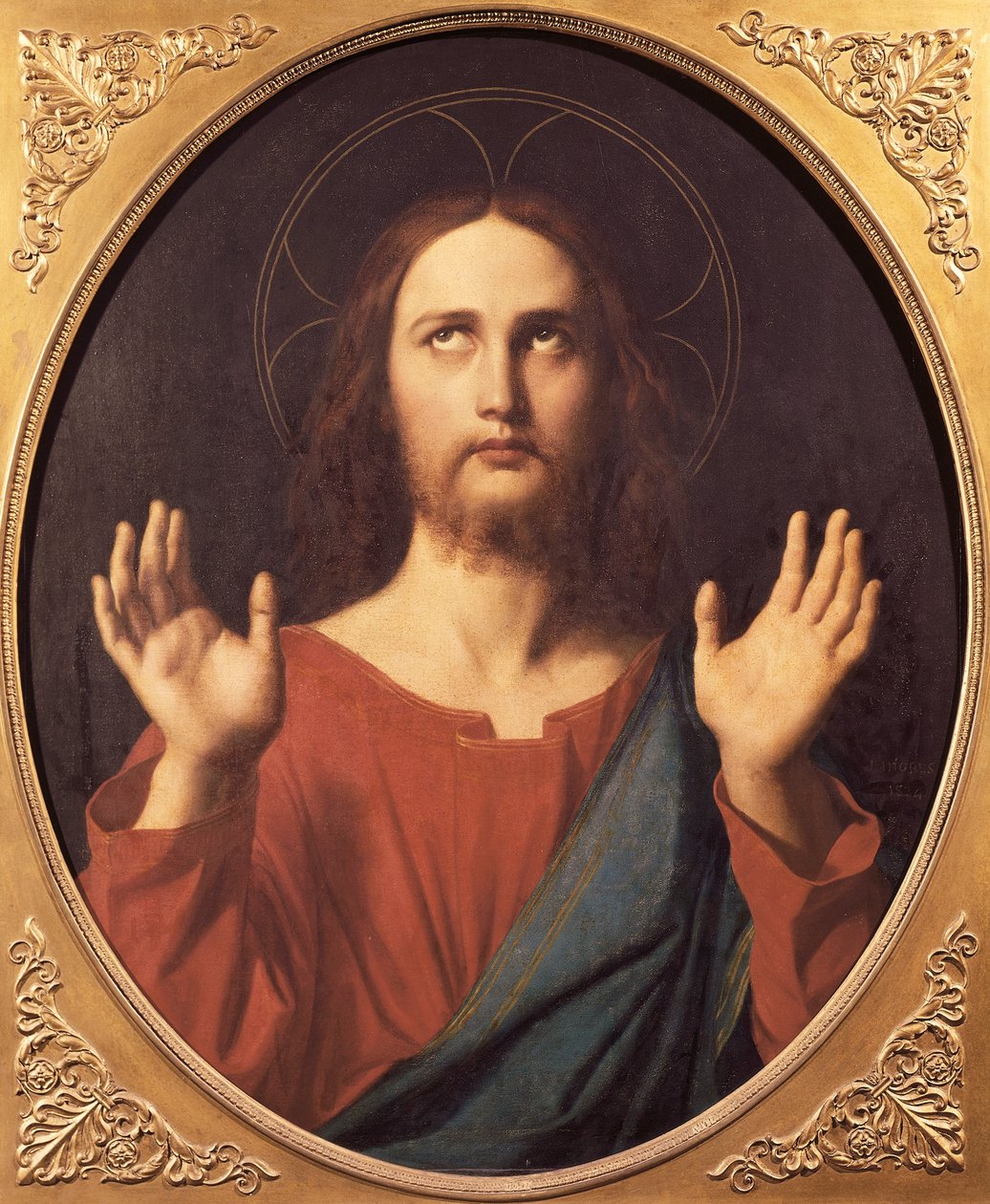 Kristus, Jean Auguste Dominique Ingres (1780-1867), öljy kankaalle, 80x66 cm. tekijältä Jean Auguste Dominique Ingres