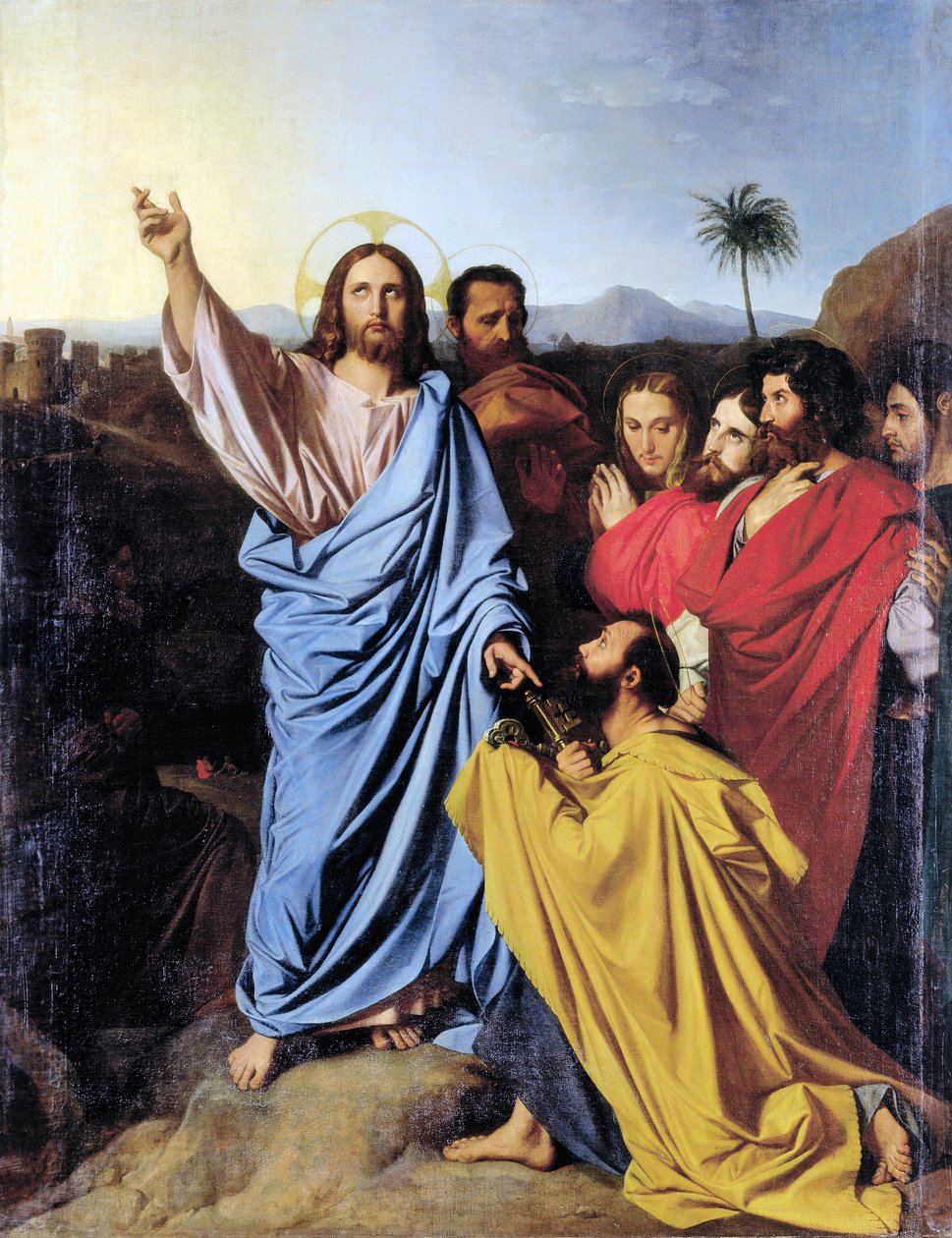 Jean Auguste Dominique Ingres toimittaa avaimet Pyhälle Pietarille tekijältä Jean Auguste Dominique Ingres
