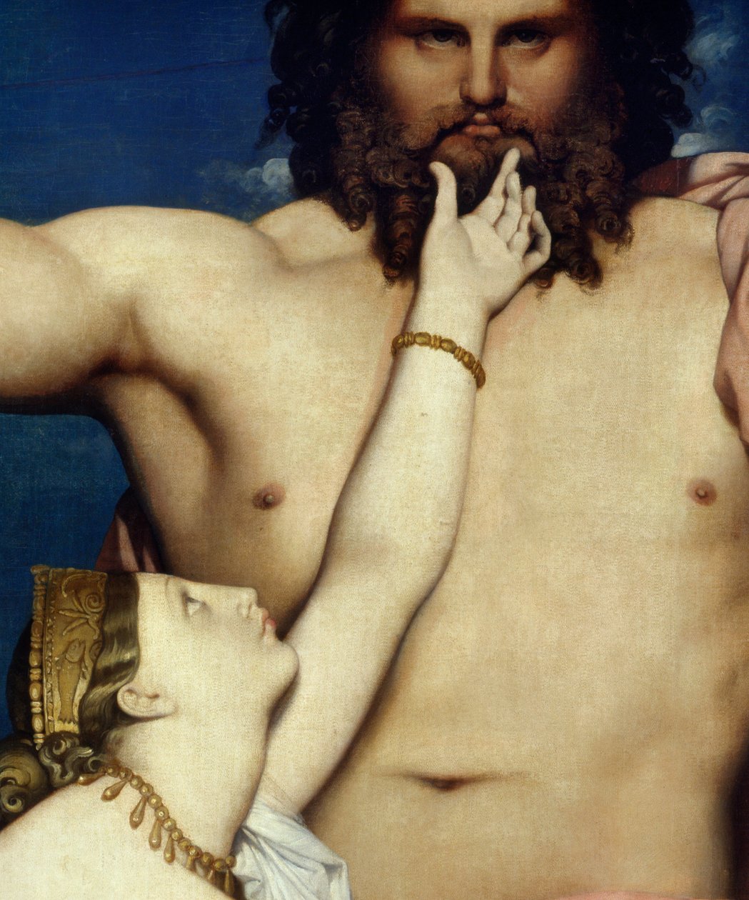 Jean Auguste Dominique Ingresin (1780-1867) maalauksen "" Jupiter ja Thetis" yksityiskohta 1811 su. 3,2x2,6 m Aix en Provence, Musee Granet tekijältä Jean Auguste Dominique Ingres