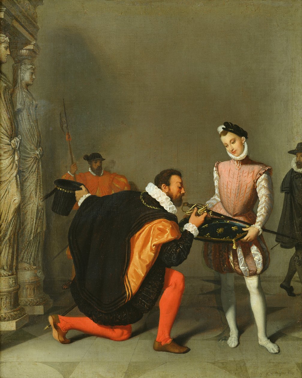 Don Pedro de Toledo (1484-1553) Suutelee Henrik IV:n miekkaa (1553-1610) 1819 tekijältä Jean Auguste Dominique Ingres