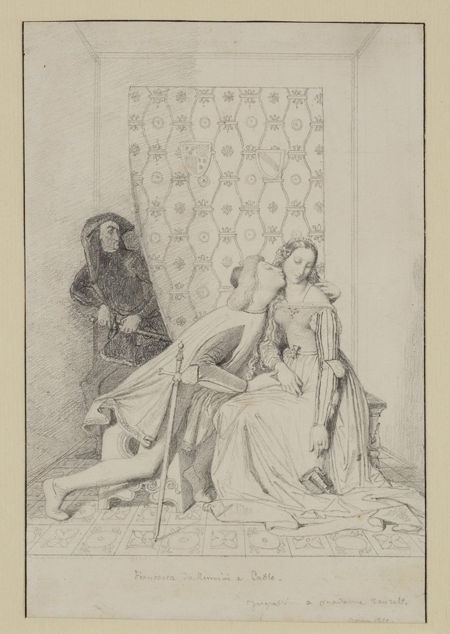Francesca da Rimini ja Paolo tekijältä Jean Auguste Dominique Ingres