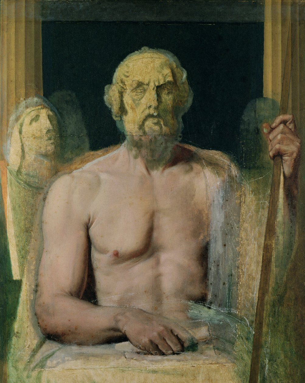 Homer, tutkimus Homeroksen apoteoosiin, 1826-27 tekijältä Jean Auguste Dominique Ingres