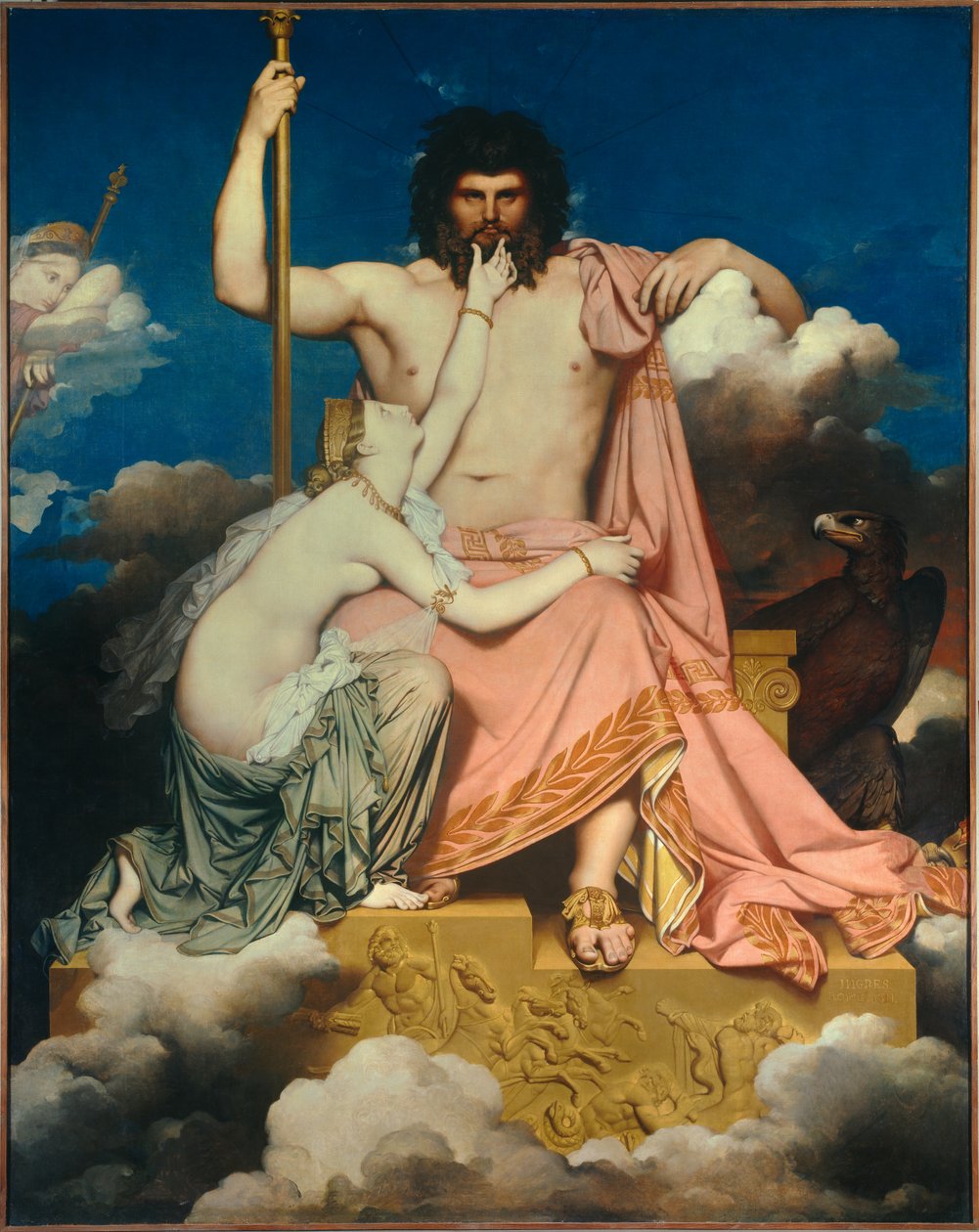Jupiter ja Thetis maalaus Jean Auguste Dominique Ingres (1780-1867) 1811 Sun. 3,2x2,6 m Aix en Provence, Musee Granet tekijältä Jean Auguste Dominique Ingres