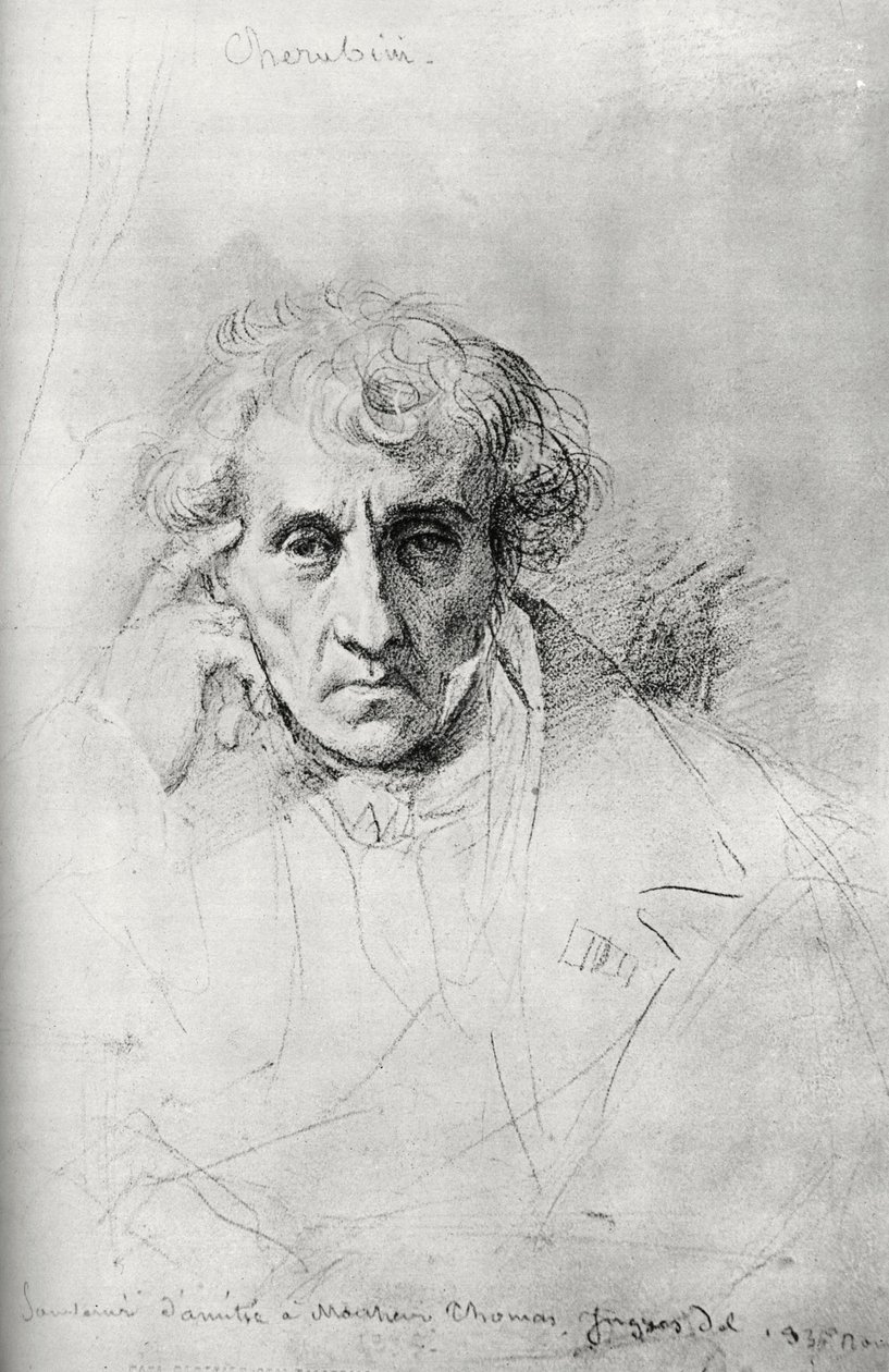 Luigi Cherubini 1760-1842, italialainen säveltäjä, 1830. tekijältä Jean Auguste Dominique Ingres