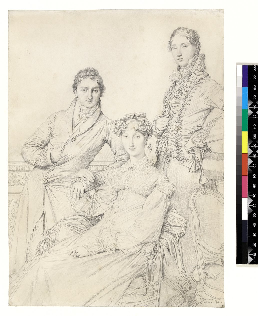 Herra ja rouva Woodhead pastori Henry Comberin kanssa nuorena, 1816 tekijältä Jean Auguste Dominique Ingres