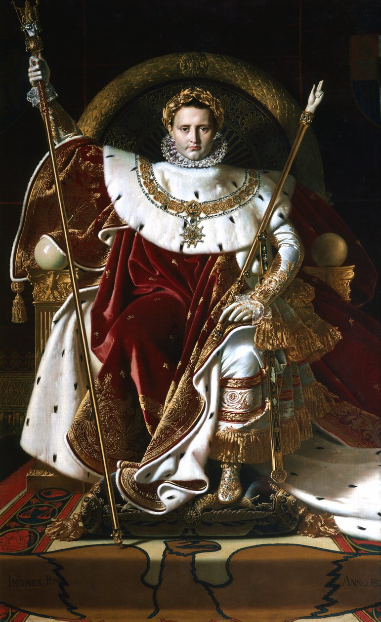 Napoleon I keisarillisella valtaistuimella, 1806 tekijältä Jean Auguste Dominique Ingres