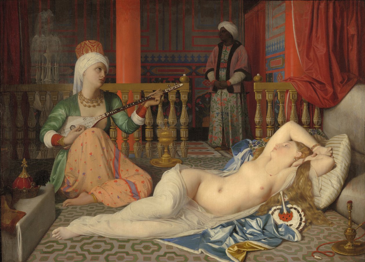 Huonekalut ja erilaiset esineet 1100- ja 1300-luvuilta tekijältä Jean Auguste Dominique Ingres