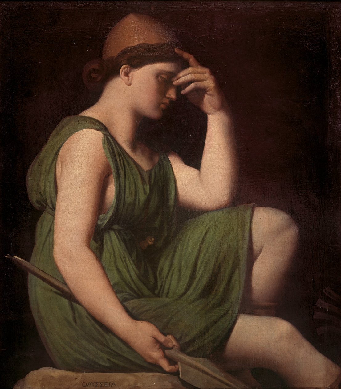 Odysseus, tutkimus Homeroksen apoteoosista, n. 1850 tekijältä Jean Auguste Dominique Ingres