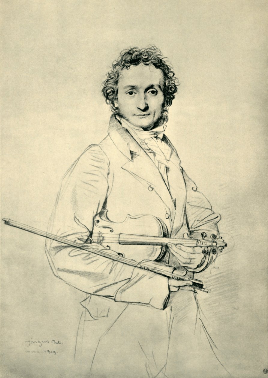 Paganini, Rooma, 1819, 1943. tekijältä Jean Auguste Dominique Ingres