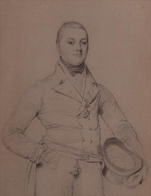 Muotokuva amiraali Sir Fleetwood Broughton Reynolds Pellewistä (1789-1861). tekijältä Jean Auguste Dominique Ingres