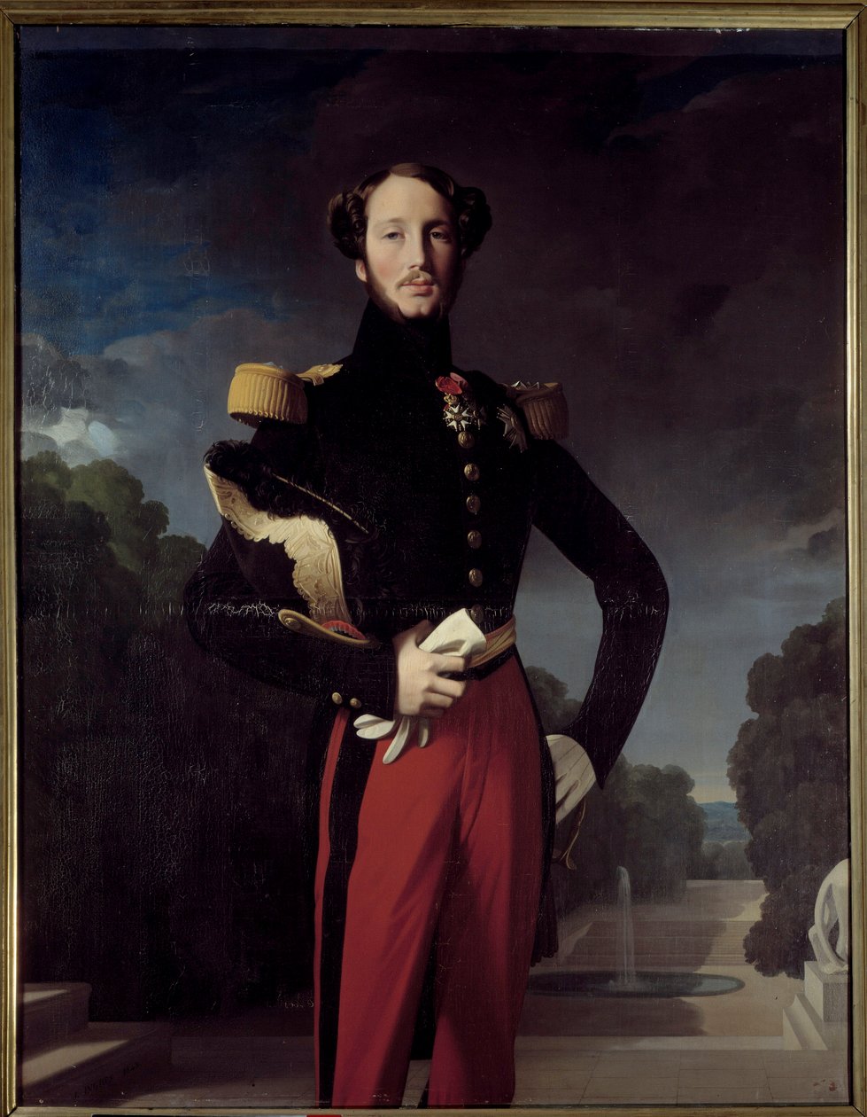 Orleansin herttua Ferdinand Philippen (1810-1842) muotokuva Saint Cloudin puiston edessä Jean Auguste Dominique Ingresin (1780-1867) maalaus 1843 su. 1,56x1,2 m - Ferdinand Philippen, Orleansin herttua (1810-1842) muotokuva Parc de -puiston edessä tekijältä Jean Auguste Dominique Ingres