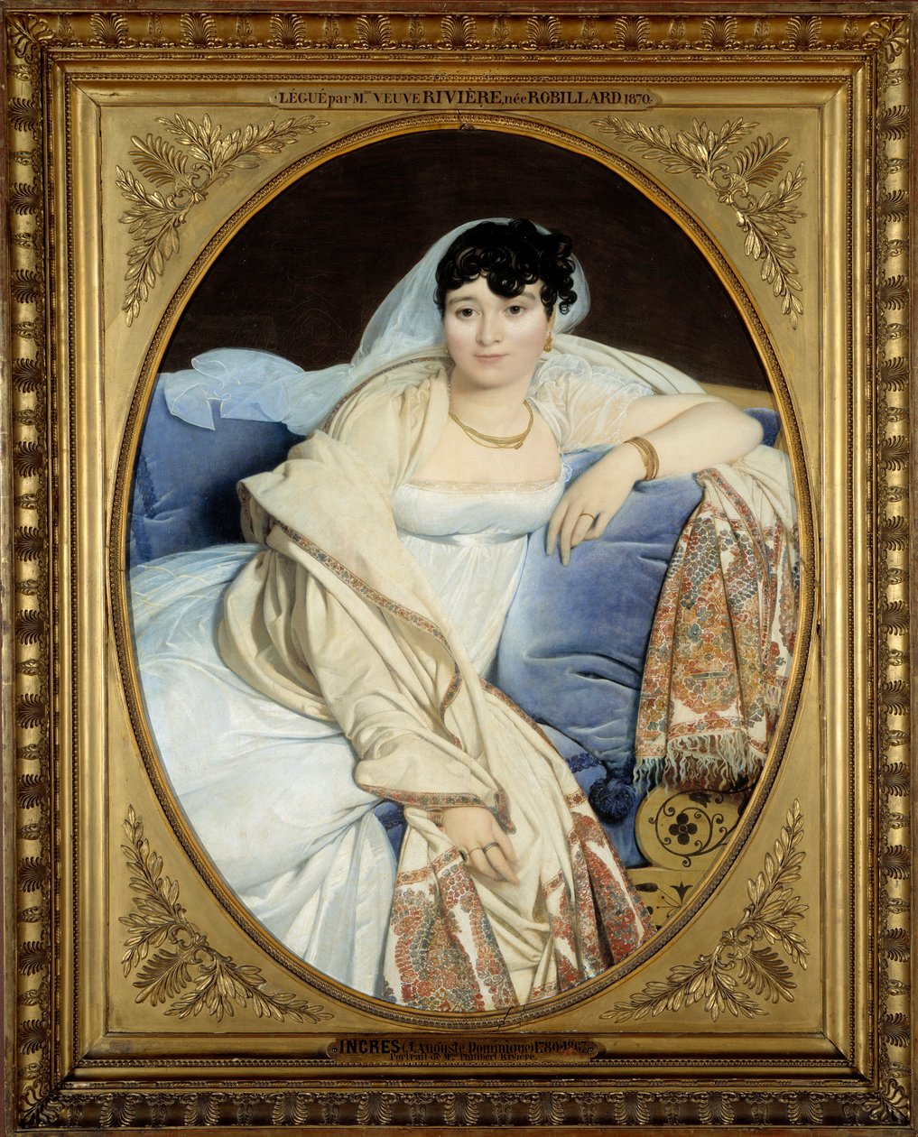 Philibert Rivieren vaimon muotokuva (1773-1848) Jean Auguste Dominique Ingresin (1780-1867) maalaus 1806 su. 1,16 x 0,9 m - - Madame Philibert Riviere, os. Marie Françoise Jacquette Bibiane Blot de Beauregard (1773-1848). Johnin maalaus tekijältä Jean Auguste Dominique Ingres