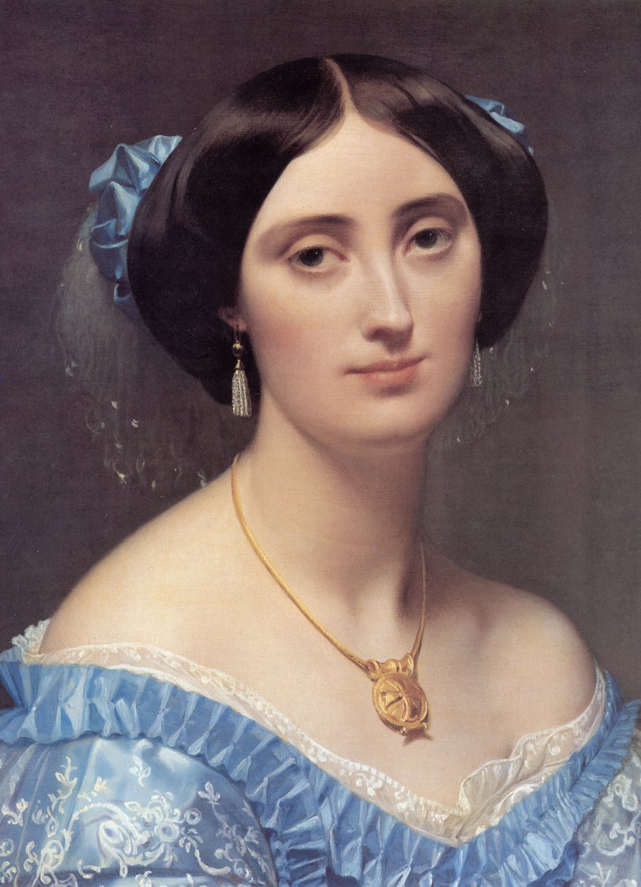 Muotokuva prinsessa Albert de Brogliesta (yksityiskohta) tekijältä Jean Auguste Dominique Ingres