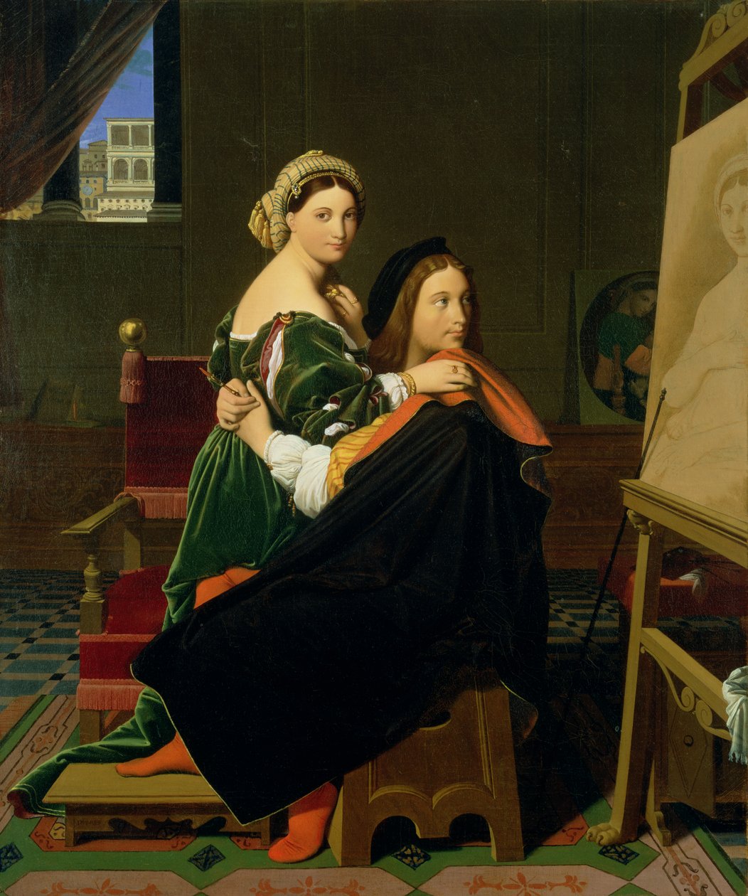 Huonekalut ja erilaiset esineet 1100- ja 1300-luvuilta tekijältä Jean Auguste Dominique Ingres