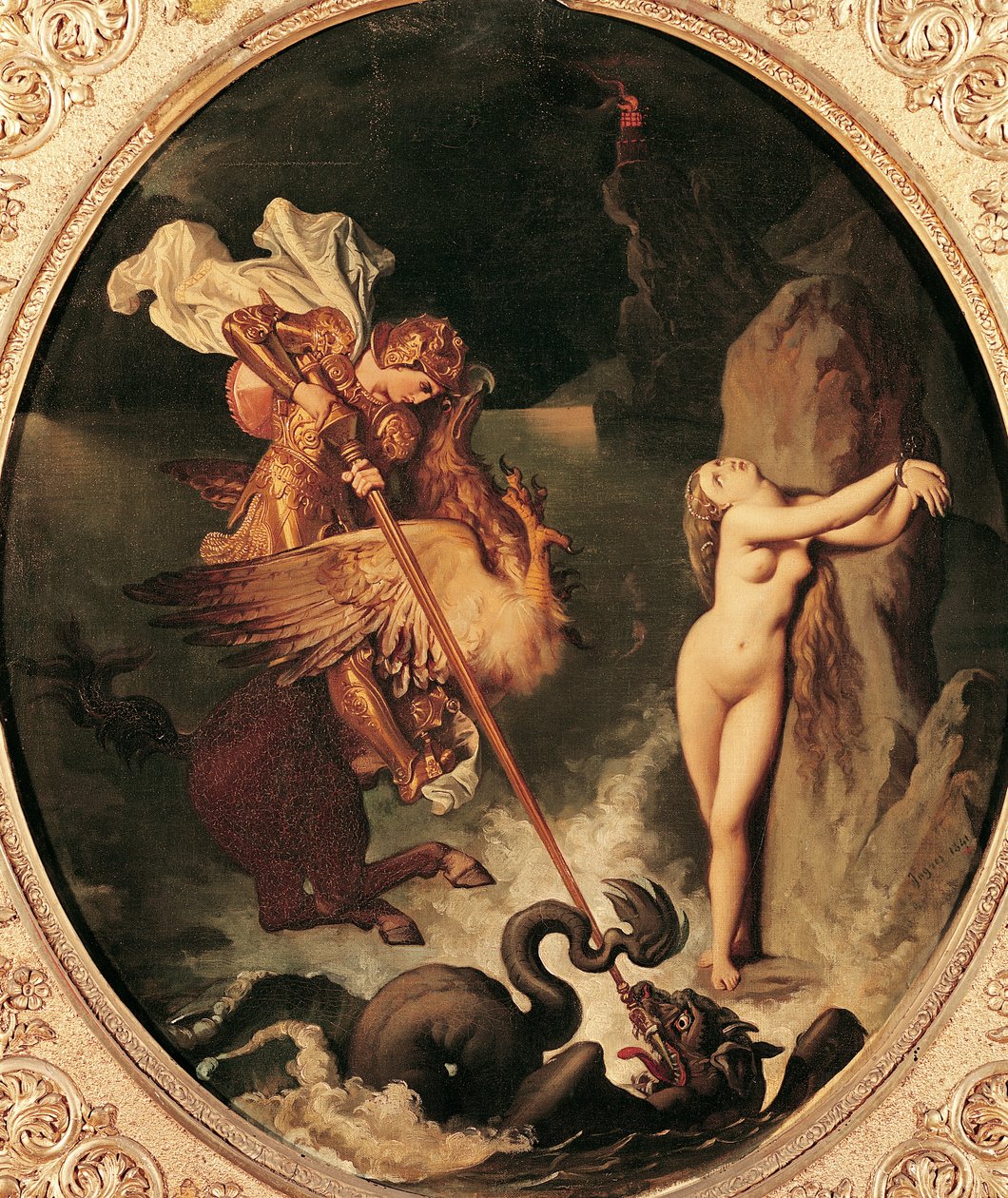 Ruggiero pelastaa Angelican tekijältä Jean Auguste Dominique Ingres