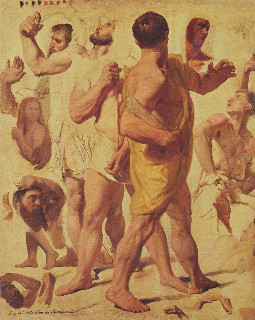 Pyhän Symphorianuksen marttyyrikuoleman opinnot (omistettu ranskalaiselle taiteilijalle ja taidekriitikolle Henry Delabordelle), noin 1824. tekijältä Jean Auguste Dominique Ingres