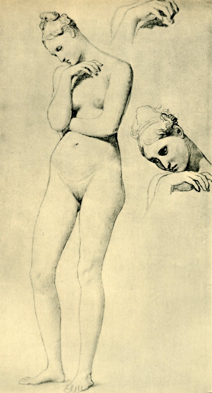 Tutkimuksia Stratonicen hahmolle, c1834-1840, 1943. tekijältä Jean Auguste Dominique Ingres