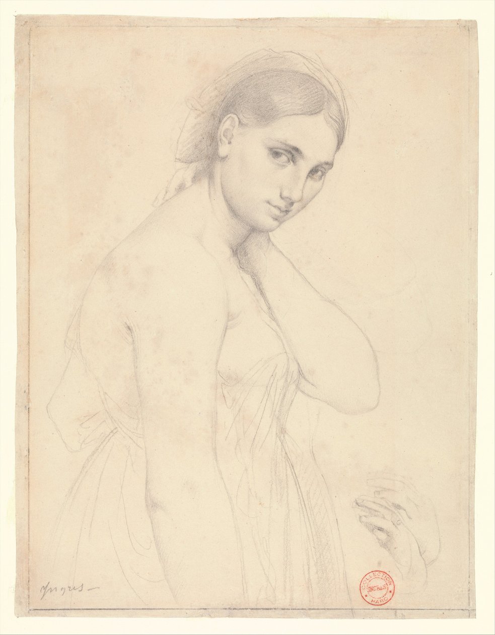 Tutkielma teokseen "Rafael ja Fornarina" (?) tekijältä Jean Auguste Dominique Ingres