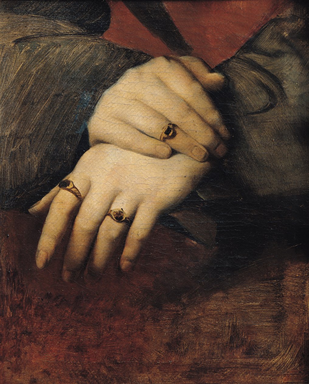Tutkimus naisen käsistä Rafaelin Maddalena Donin muotokuvan jälkeen tekijältä Jean Auguste Dominique Ingres
