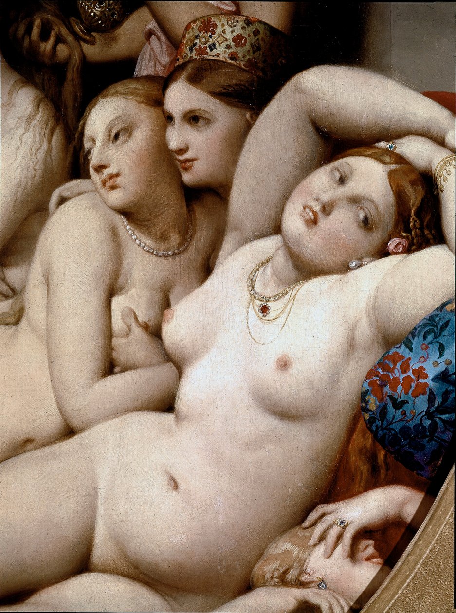 Turkkilainen sauna, yksityiskohta (öljy puulle tekijältä Jean Auguste Dominique Ingres