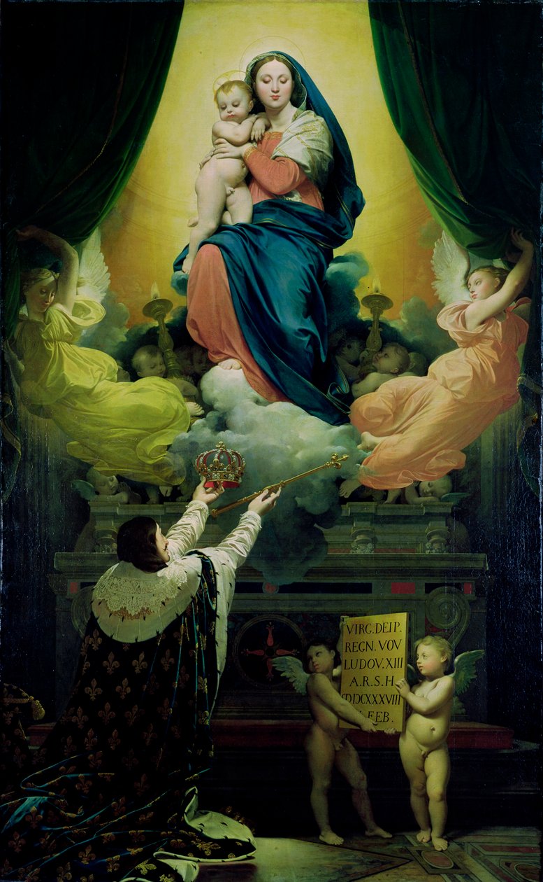 Ludvig XIII:n lupaus (1601-43) 1824 (öljy kankaalle) tekijältä Jean Auguste Dominique Ingres
