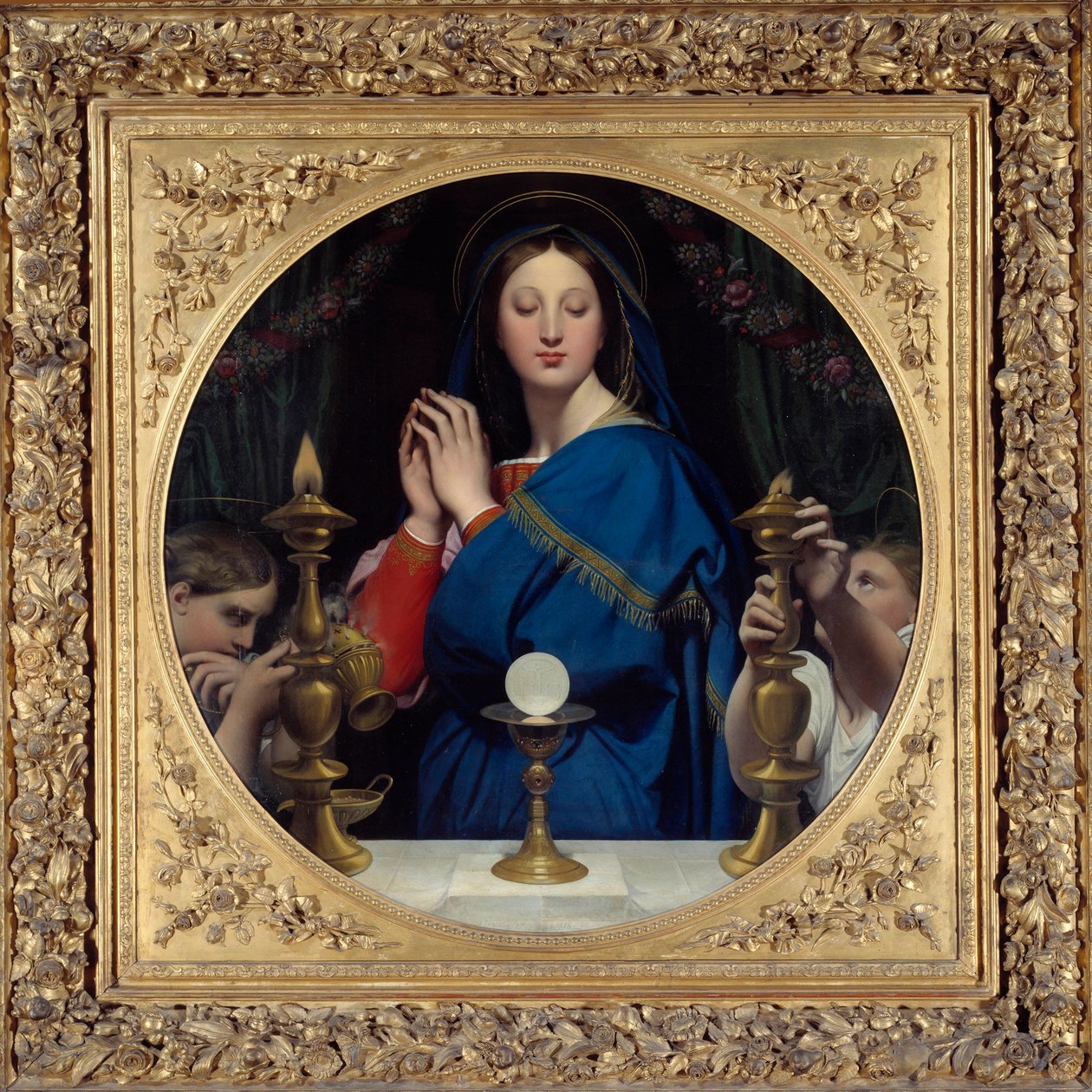 Neitsyt palvomassa isäntää. Jean Auguste Dominique Ingresin (1780-1867) maalaus tekijältä Jean Auguste Dominique Ingres