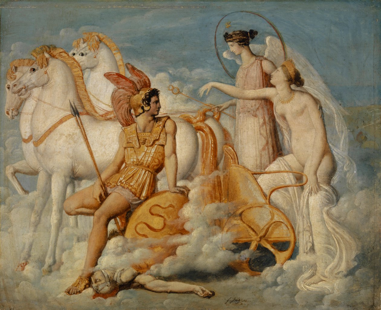 Diomedesin vahingoittama Venus palaa Olympukseen, noin 1802. tekijältä Jean Auguste Dominique Ingres