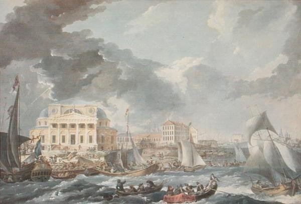 Pörssi Pietarissa, 1787 tekijältä Jean Balthazard de la Traverse